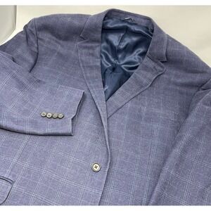Ralph Lauren Men's Blue Plaid Sport Coat Blazer Jacket Size 54L Long Fully Lined